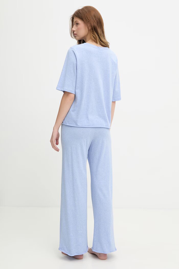 United Colors of Benetton пижама от две части дамска от памук синя 35VB3P03P