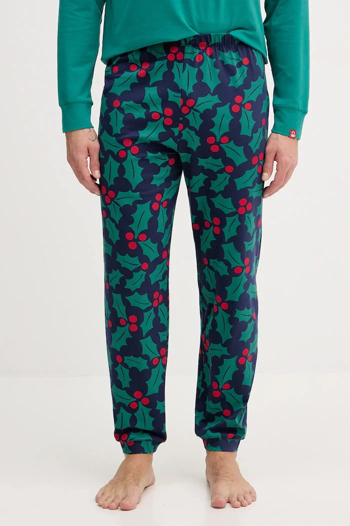 United Colors of Benetton Пижама в зелено с десен 3DKE4P034