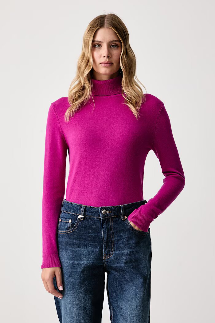 United Colors of Benetton поло дамско от вълна виолетово 1P02D2348