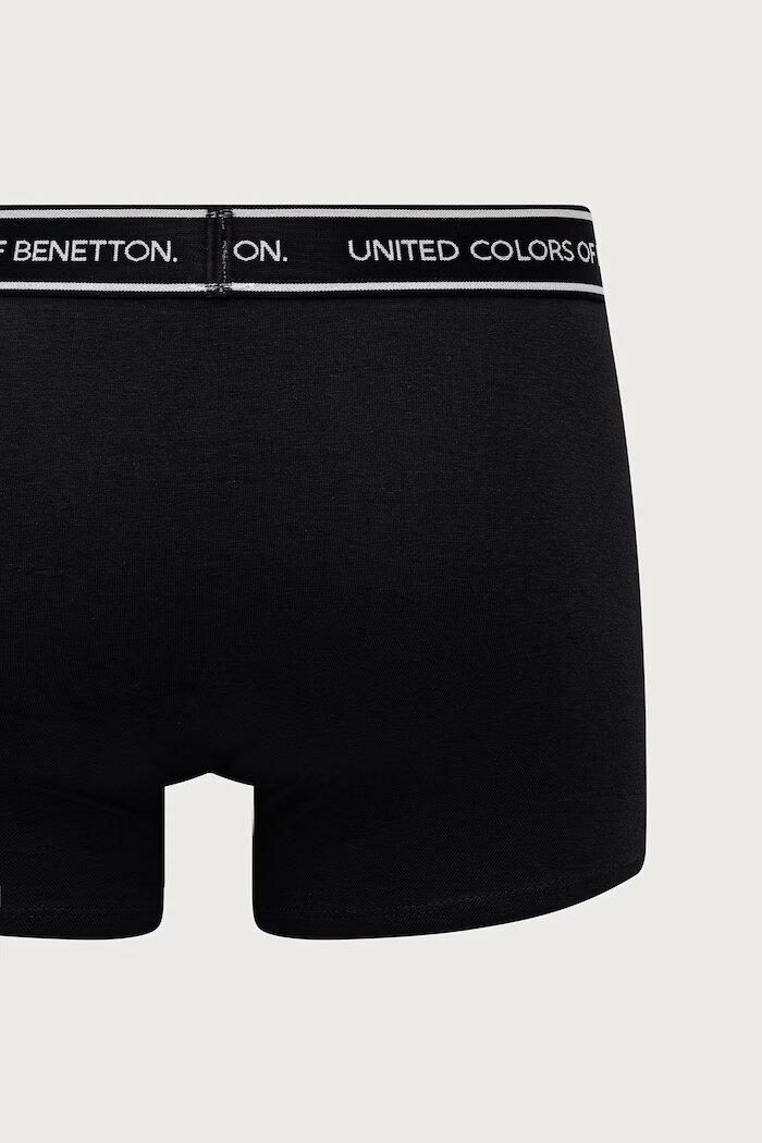 United Colors of Benetton прилепнали боксерки мъжки от памук с еластан 3 броя черни 3G682X01T