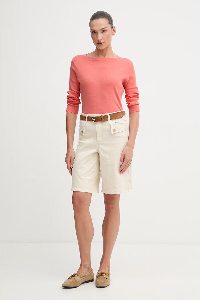United Colors of Benetton пуловер дамски от памук оранжев 1C19D10G1