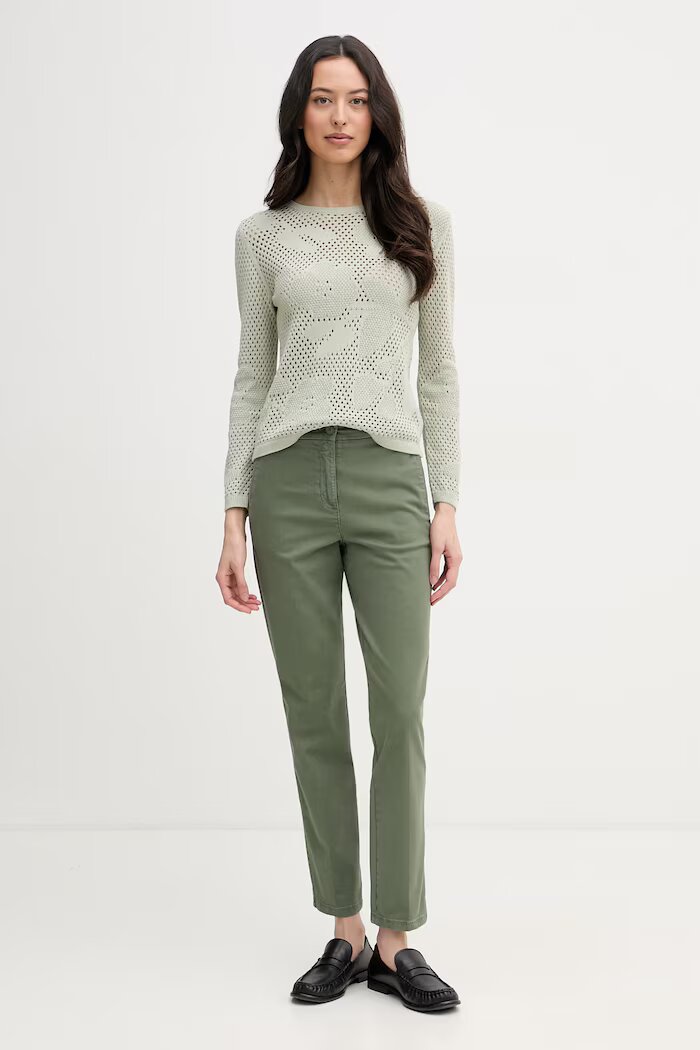 United Colors of Benetton пуловер дамски от памук зелен 16EVD10GP