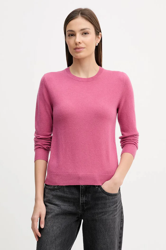 United Colors of Benetton пуловер дамски от вълна розов 1002D1K01