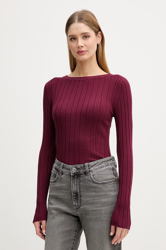 United Colors of Benetton пуловер дамски от вискоза бордо 1WZND10G9