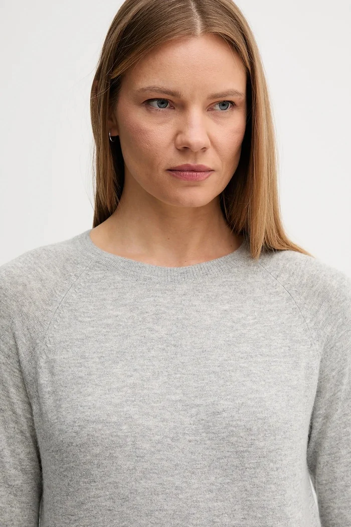 United Colors of Benetton пуловер дамски с добавена вълна сив 1035D1P17