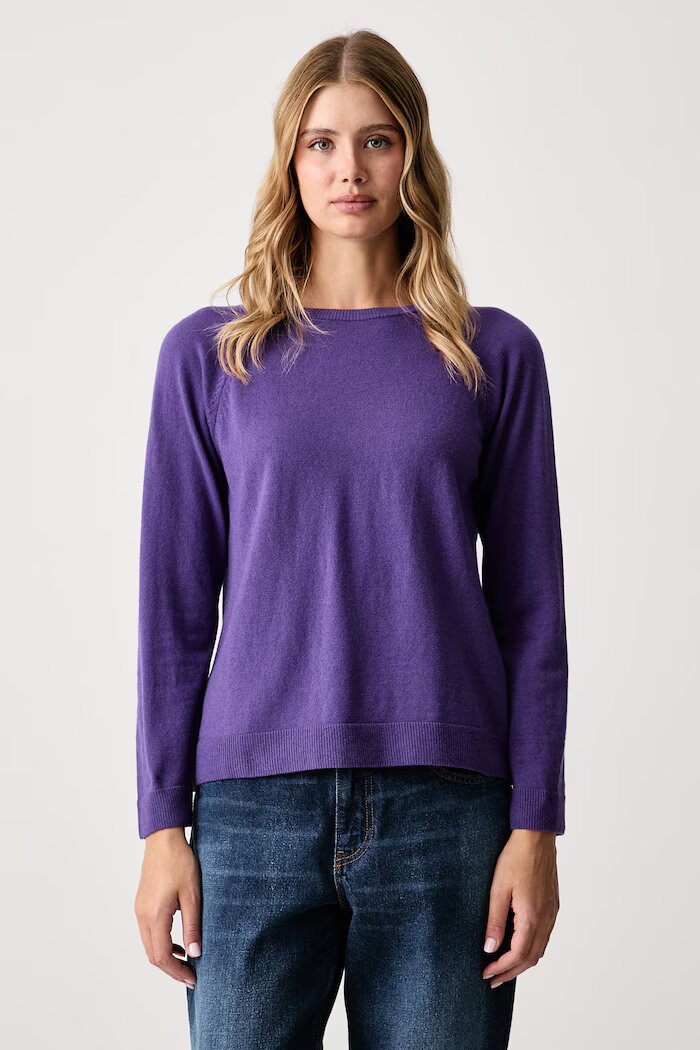 United Colors of Benetton пуловер дамски с добавена вълна виолетов 1035D1P17