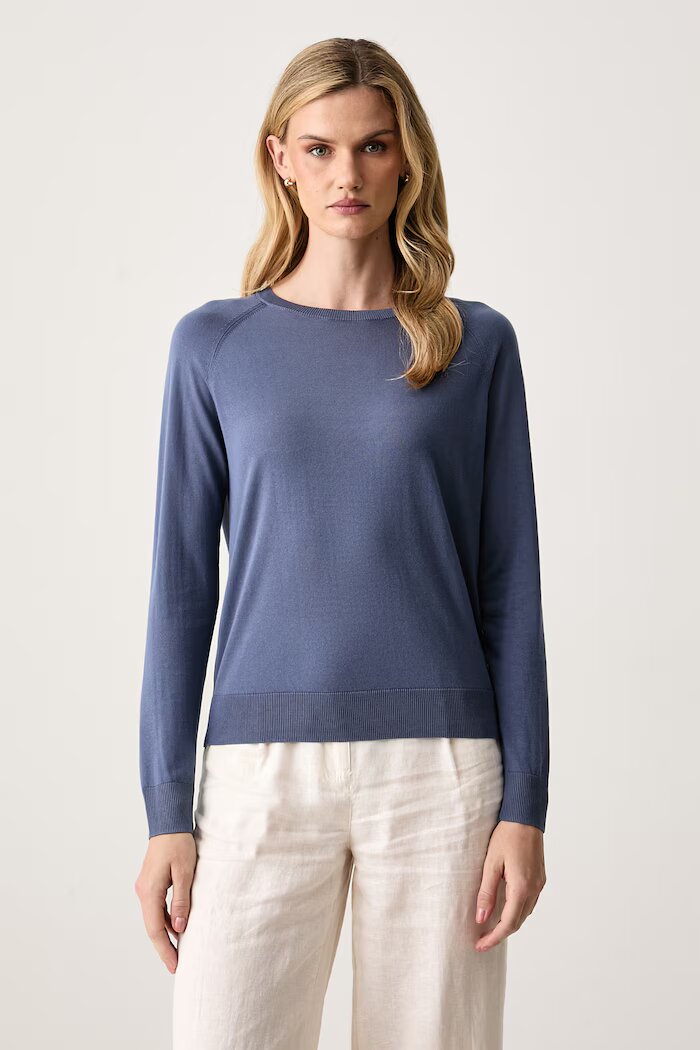 United Colors of Benetton пуловер дамски с лиосел син 1UPXD10HN