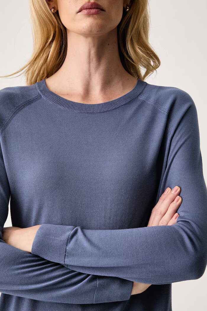 United Colors of Benetton пуловер дамски с лиосел син 1UPXD10HN