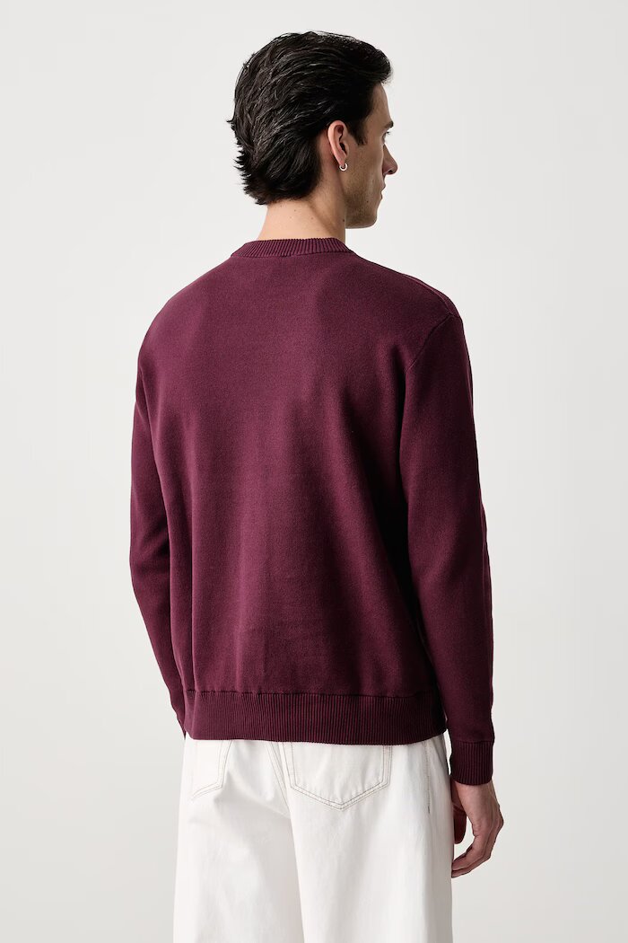 United Colors of Benetton пуловер мъжки от памук бордо 1UAEU10B6
