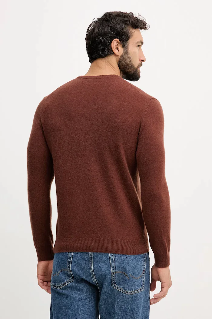 United Colors of Benetton пуловер мъжки от вълна кафяв 1002U1G34