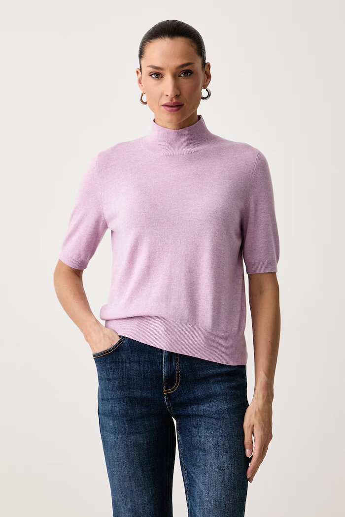 United Colors of Benetton пуловер с къси ръкави дамски с вълна виолетов 1B9YD204U