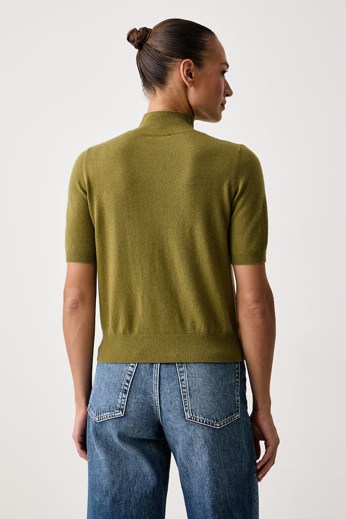 United Colors of Benetton пуловер с къси ръкави дамски с вълна зелен 1B9YD204U