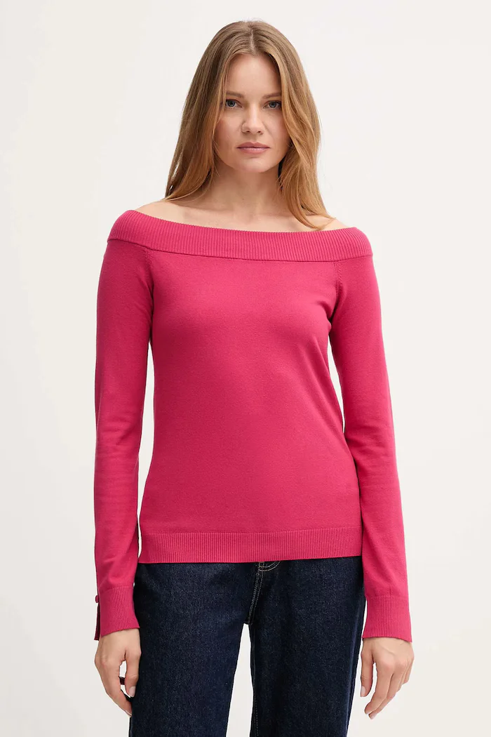 United Colors of Benetton Пуловер в розово от лека материя 1W2AD10E0