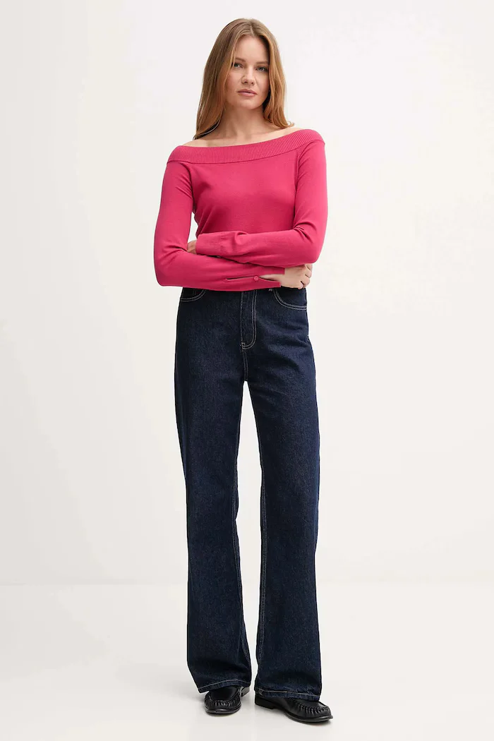 United Colors of Benetton Пуловер в розово от лека материя 1W2AD10E0