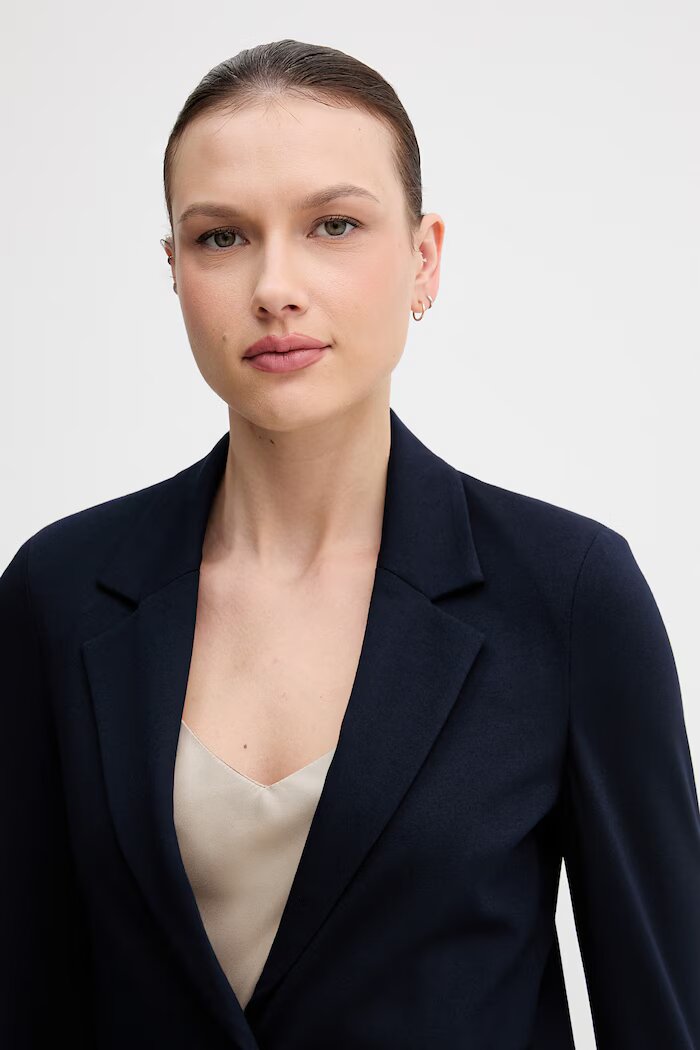 United Colors of Benetton сако с едноредно закопчаване дамско от вискоза тъмносиньо 27CKDW03K