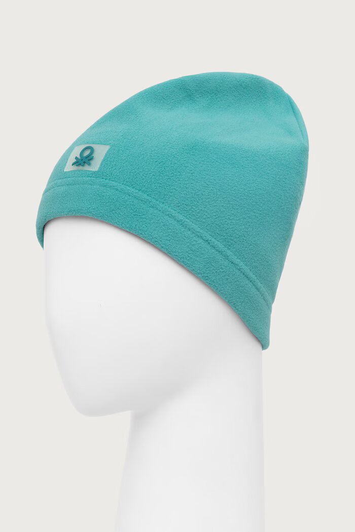 United Colors of Benetton шапка за деца от полар тюркоазена 6U87CA02U