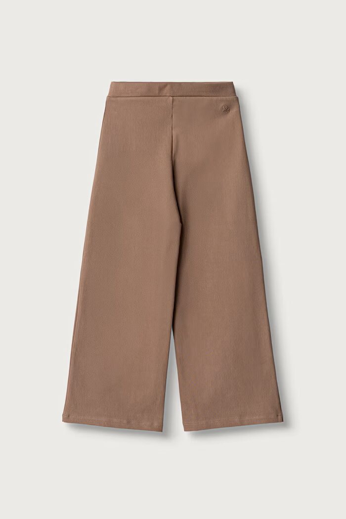 United Colors of Benetton широк панталон за деца с памук кафяв 46D6CE04C