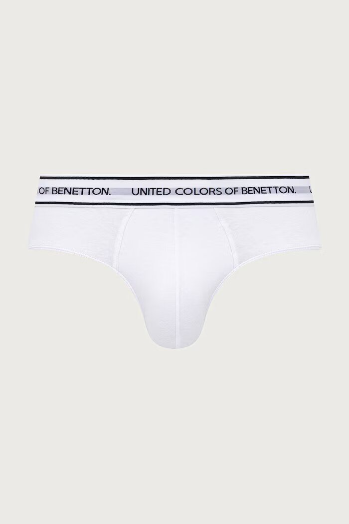 United Colors of Benetton слипове мъжки от памук с еластан 2 броя бели 3G682S00N