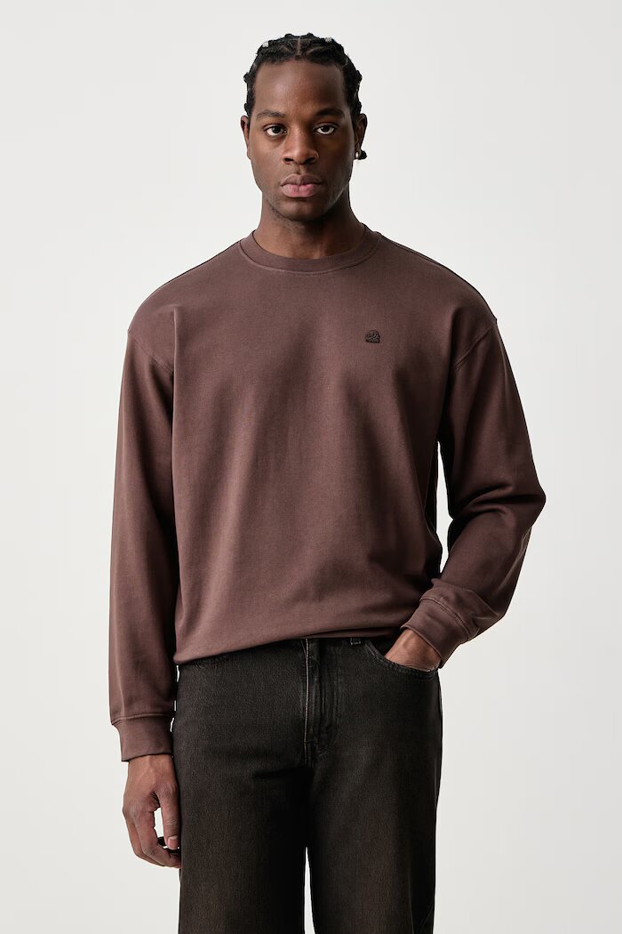 United Colors of Benetton суичър мъжки от памук кафяв 342ZU1093