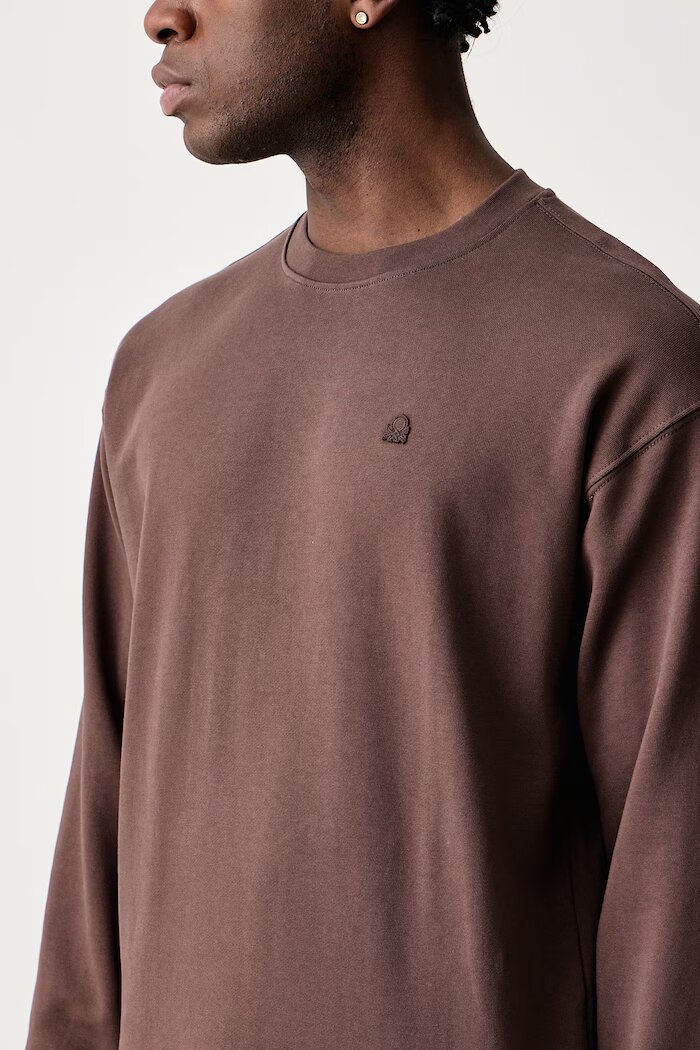 United Colors of Benetton суичър мъжки от памук кафяв 342ZU1093