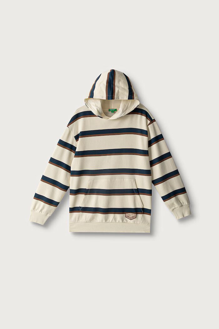United Colors of Benetton суичър с качулка за деца от памук бежов 3KHYC205W