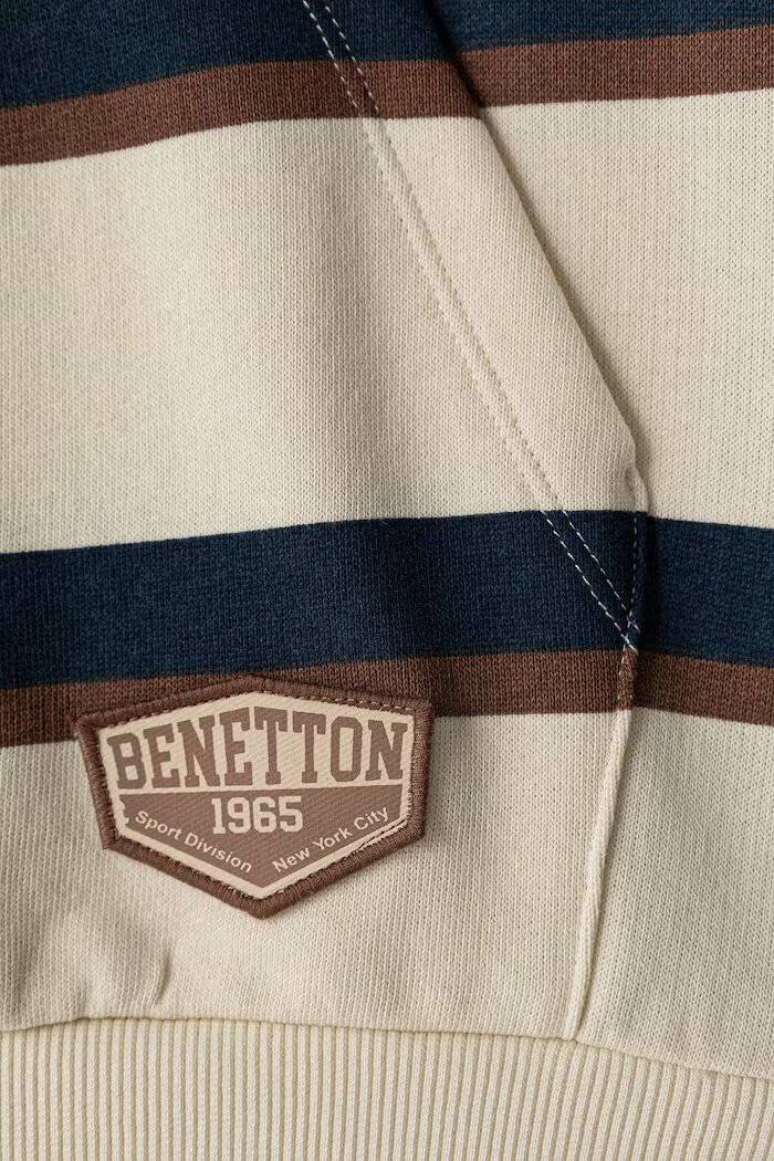 United Colors of Benetton суичър с качулка за деца от памук бежов 3KHYC205W