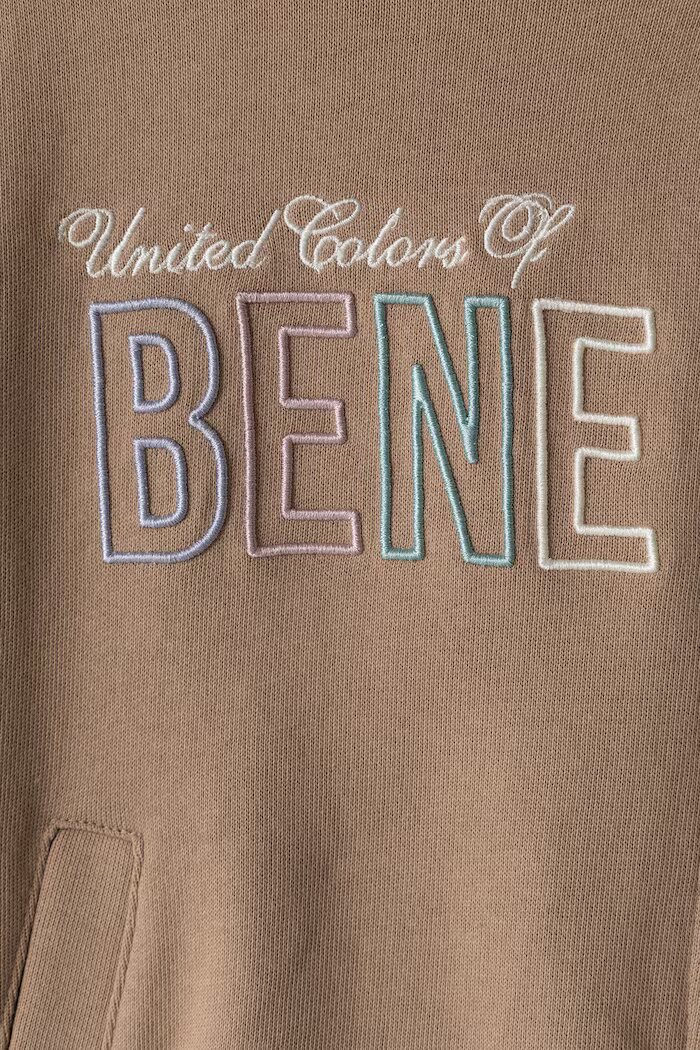 United Colors of Benetton суичър с цип и качулка за деца от памук бежов 3J68C506D