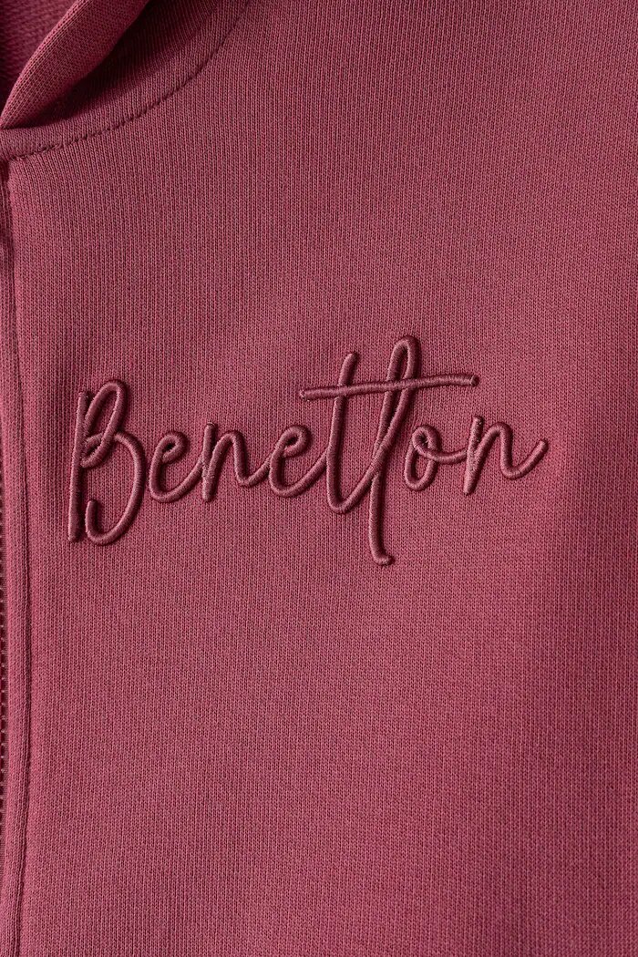 United Colors of Benetton суичър с цип и качулка за деца от памук розов 3J68C506D