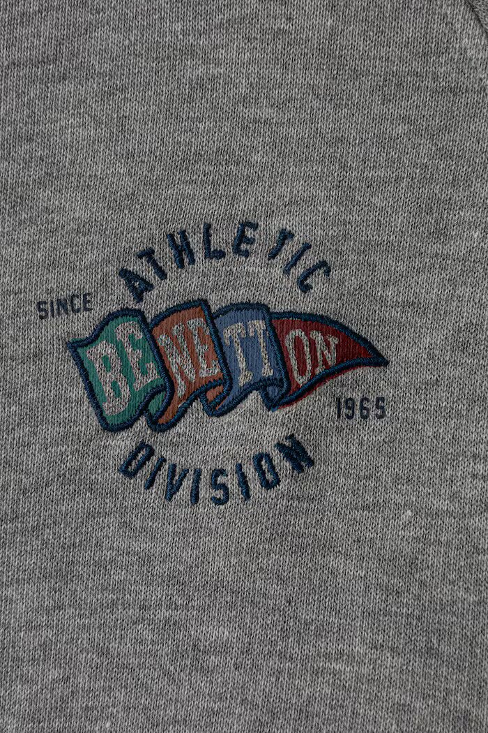 United Colors of Benetton суичър с цип за деца от памук сив 3J70G504I