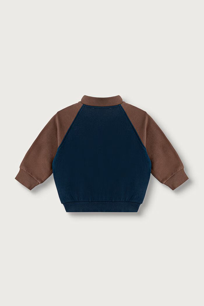 United Colors of Benetton суичър с цип за деца от памук тъмносин 3J70G504I