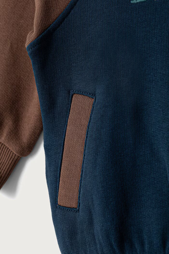 United Colors of Benetton суичър с цип за деца от памук тъмносин 3J70G504I