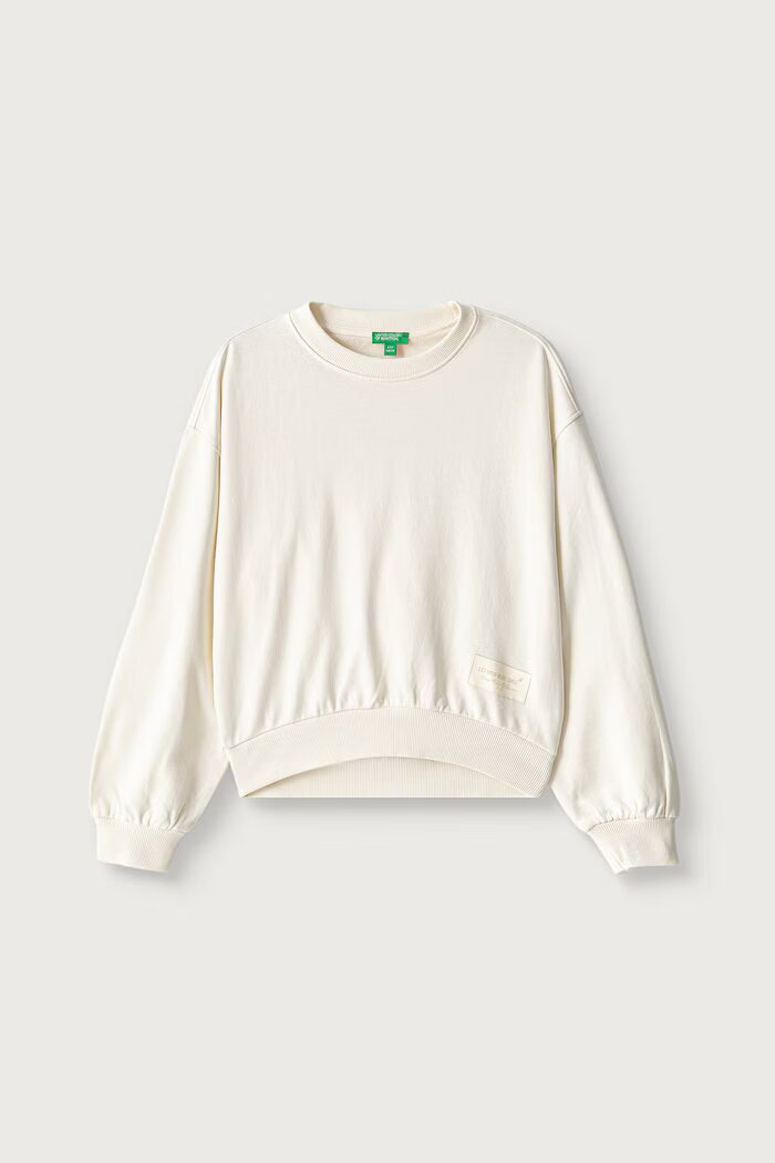 United Colors of Benetton суичър за деца от памук бежов 38O3C10U6