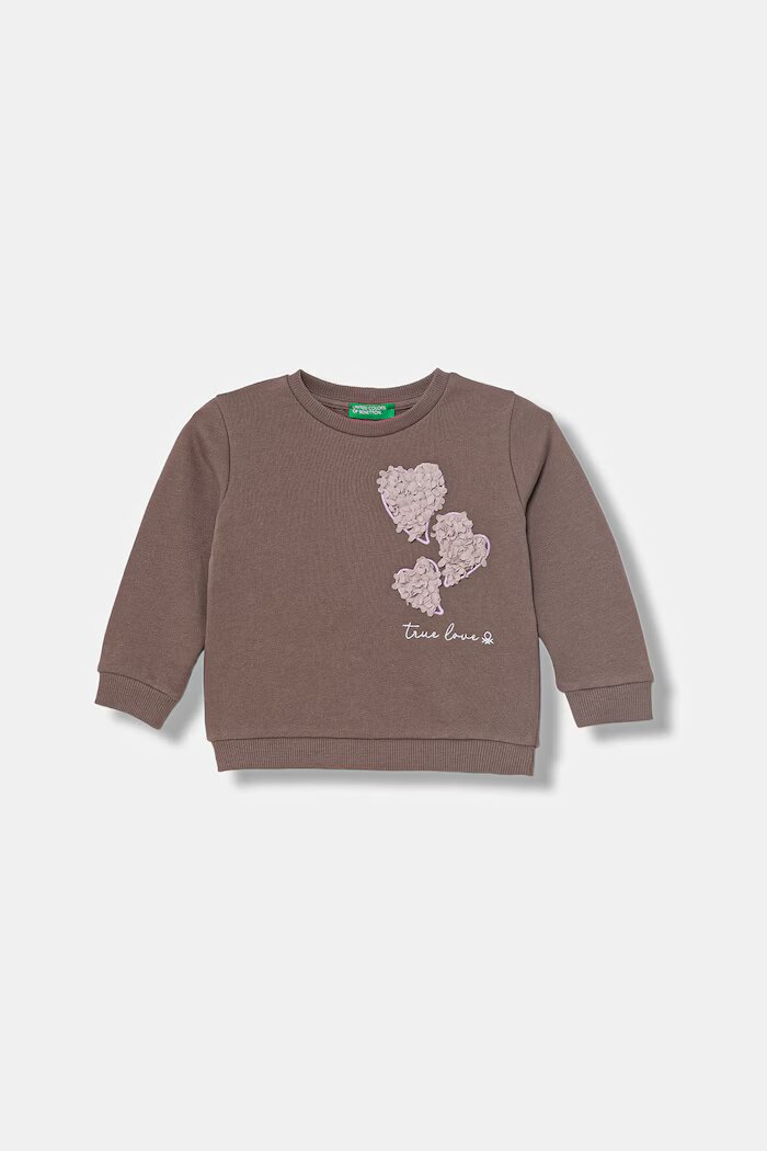 United Colors of Benetton суичър за деца от памук кафяв 3J68G10M3