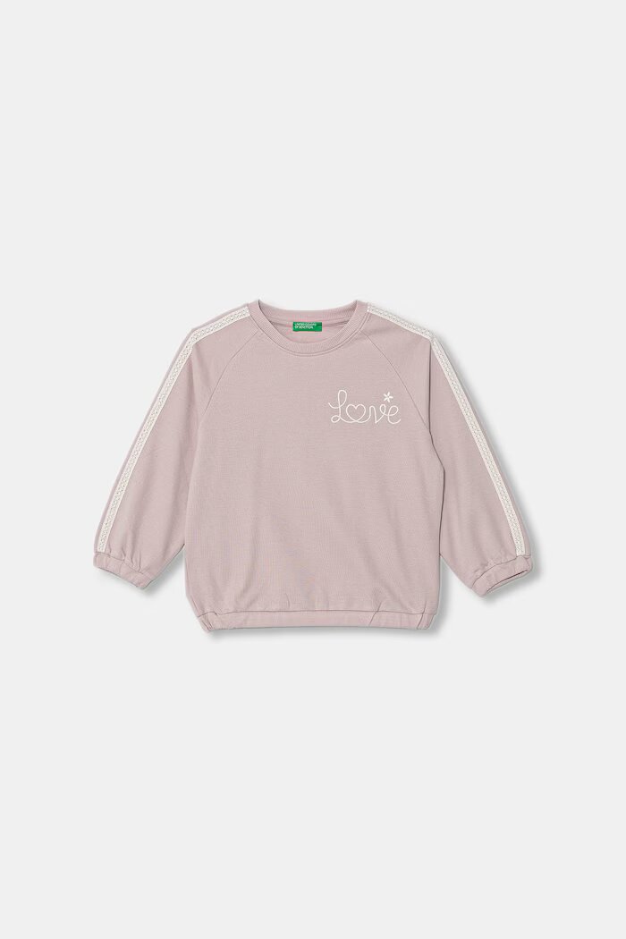 United Colors of Benetton суичър за деца от памук розов 3F9VG10M2