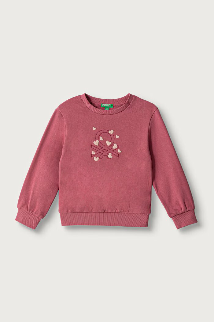 United Colors of Benetton суичър за деца от памук розов 3J70G10NG