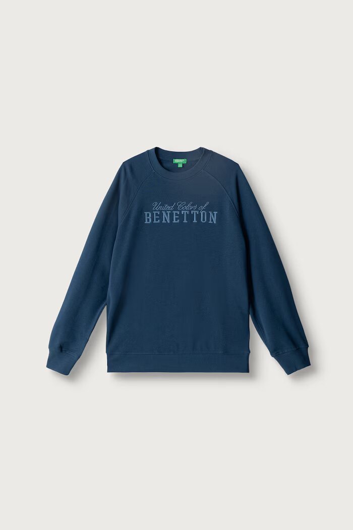 United Colors of Benetton суичър за деца от памук тъмносин 3J68C10UC