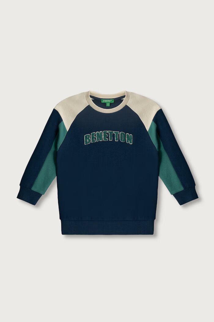 United Colors of Benetton суичър за деца от памук тъмносин 3J70G10NM