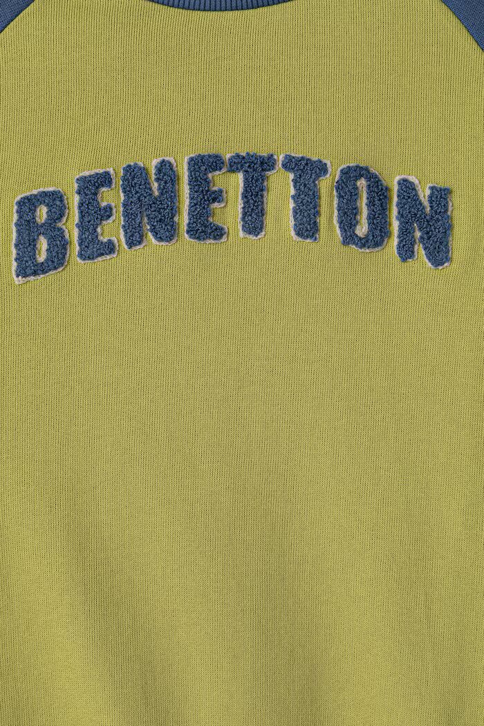 United Colors of Benetton суичър за деца от памук зелен 3J70G10NM