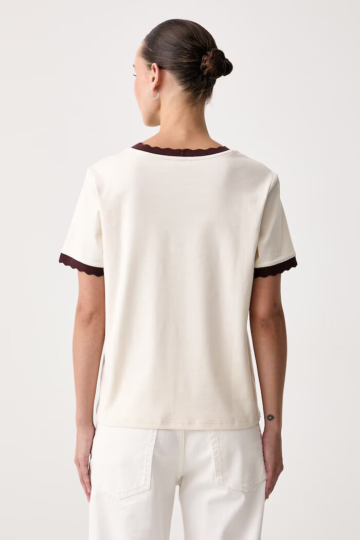 United Colors of Benetton тениска дамска от памук бежова 3DCJD10DM