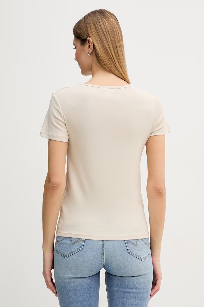 United Colors of Benetton тениска дамска от памук бежова 3GA8D10BX