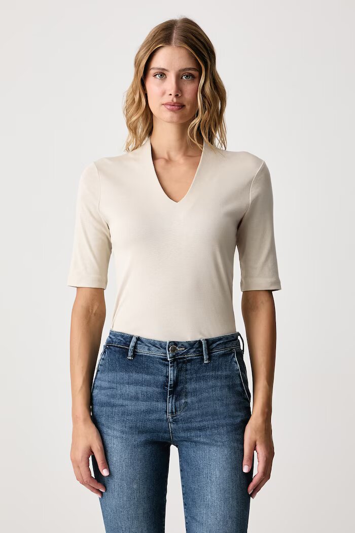 United Colors of Benetton тениска дамска от памук бежова 3GA8D400U