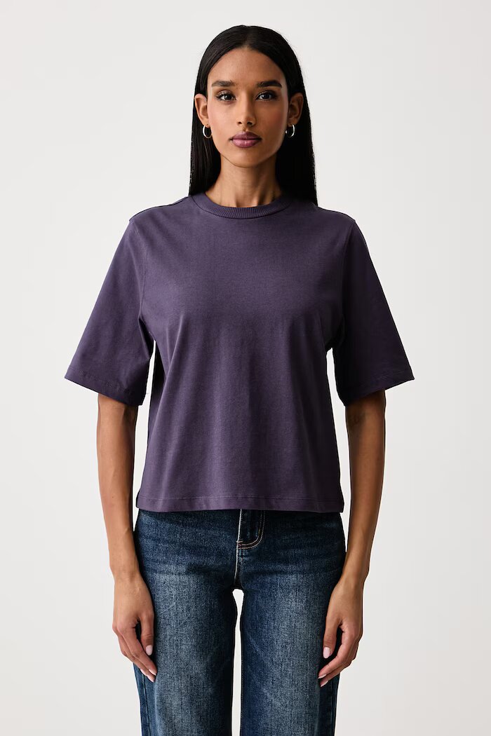 United Colors of Benetton тениска дамска от памук виолетова 3BL0E17G5