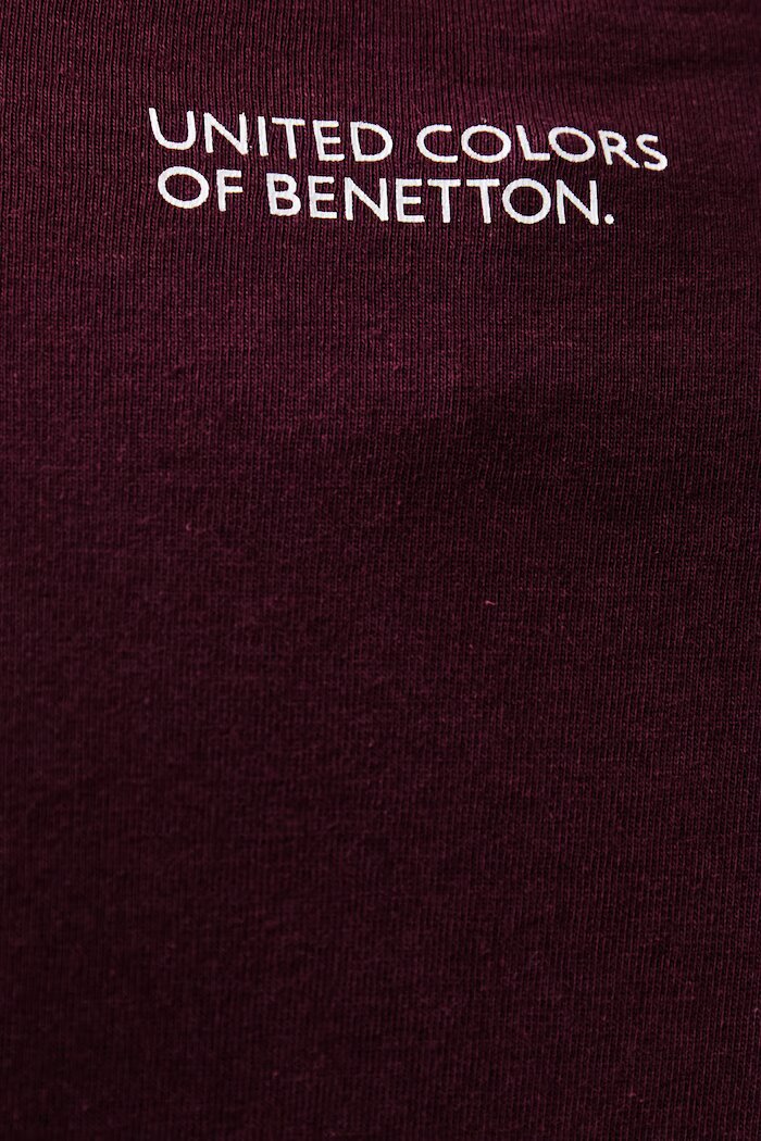 United Colors of Benetton тениска мъжка от памук бордо 39VFU10CP