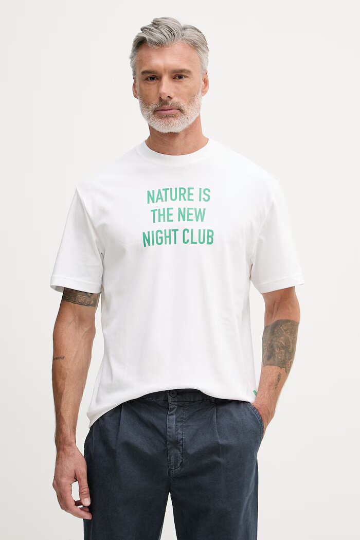 United Colors of Benetton тениска мъжка от памук бяла 3MI5U10C5