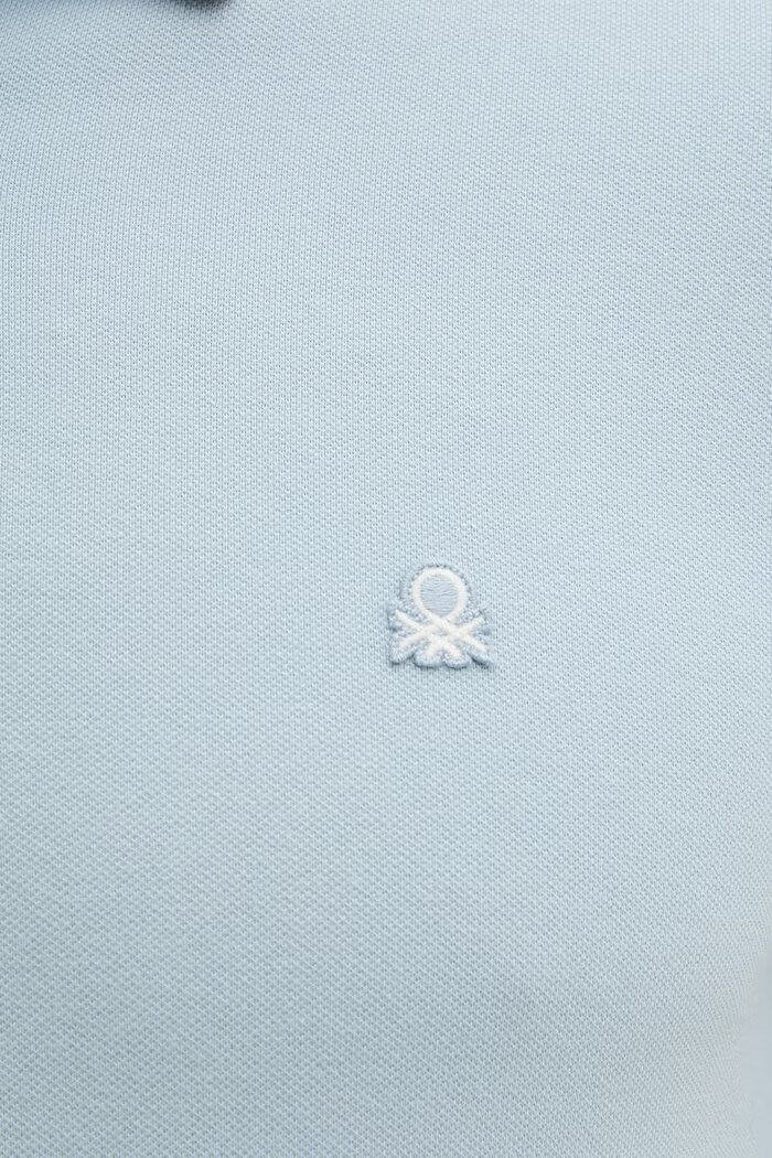 United Colors of Benetton тениска с яка мъжка от памук с еластан синя 3F9HU302W