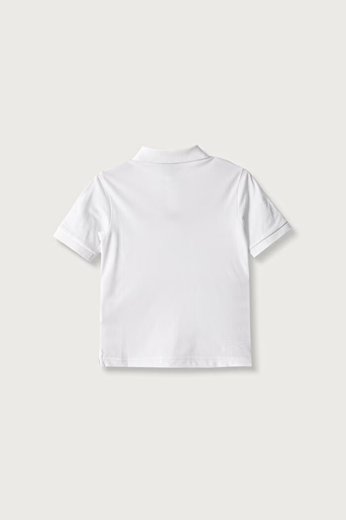 United Colors of Benetton тениска с яка за деца от памук бяла 3089C302D