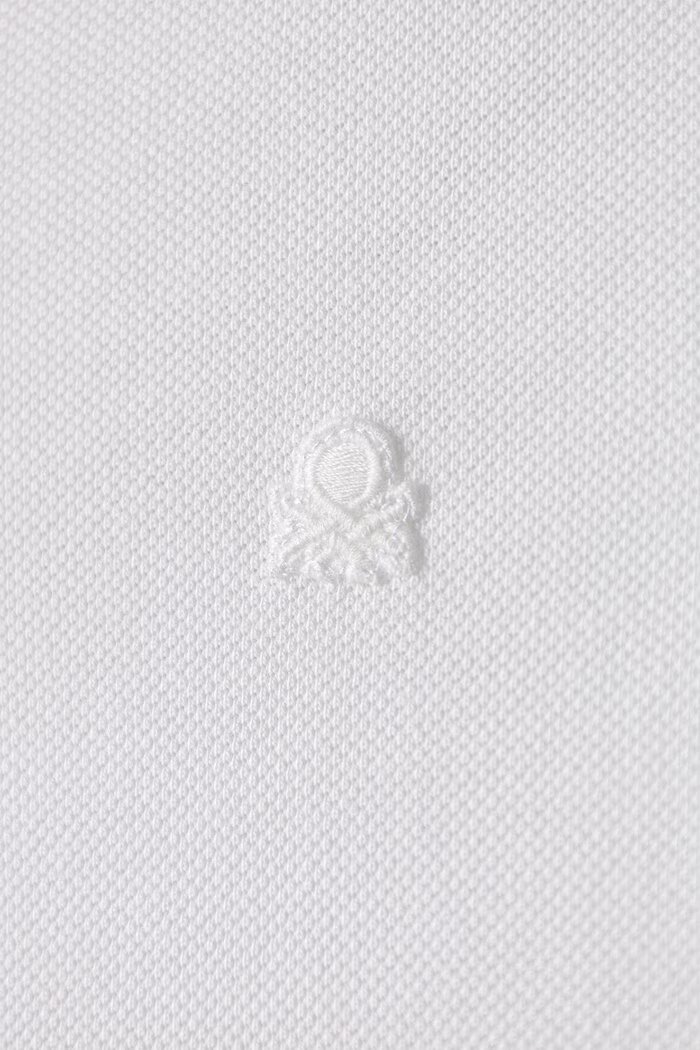 United Colors of Benetton тениска с яка за деца от памук бяла 3089C302D