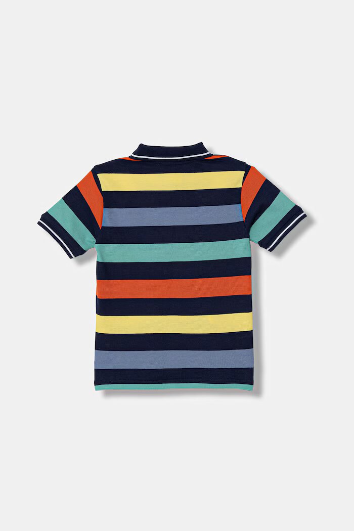 United Colors of Benetton тениска с яка за деца от памук многоцветна 37JJG3012