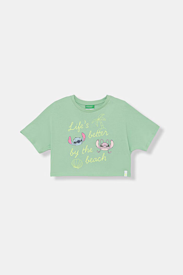 United Colors of Benetton тениска за деца от памук зелена 3I1XC10TN