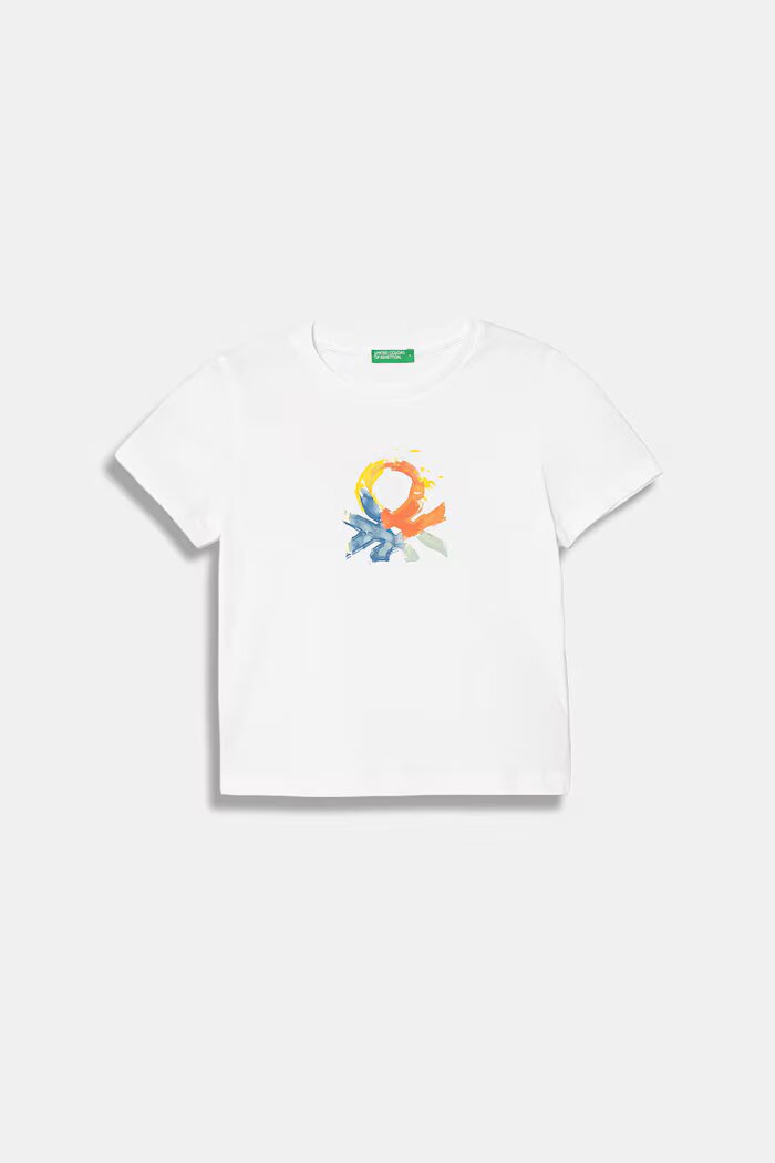 United Colors of Benetton тениска за деца с памук бяла 3I1XG10LK